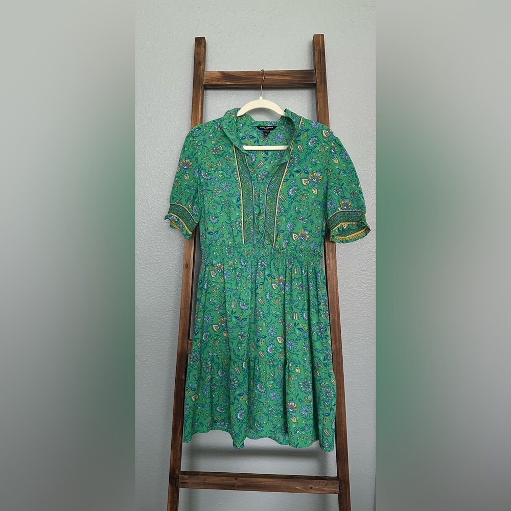 London Times Green Floral Casual Dress